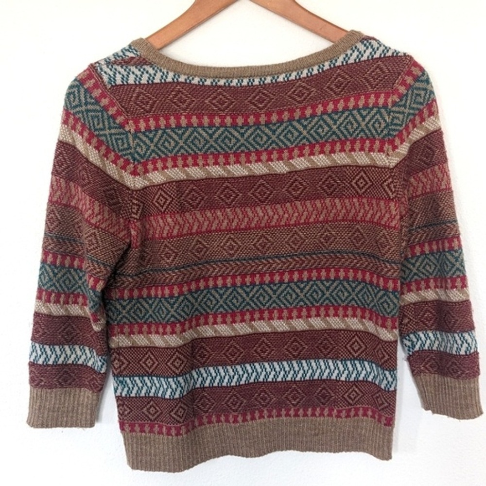 Design History Sweater Small Multicolored Bohemian Wool Blend Pullover Pocket - Picture 6 of 9